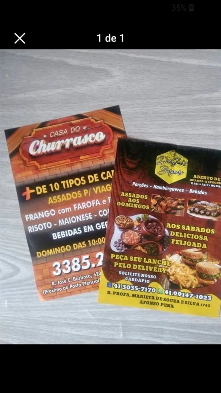 Panfletos milheiro promoção