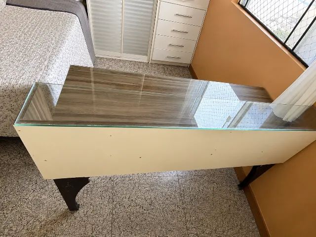 Mesa de Escritório Perfini com Tampo de Vidro - Foto 3