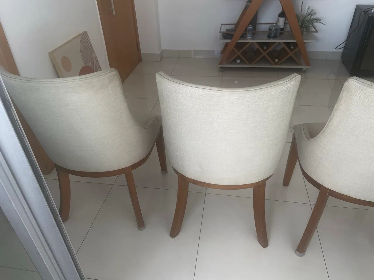 Kit de 4 cadeiras no linho  - Foto 3