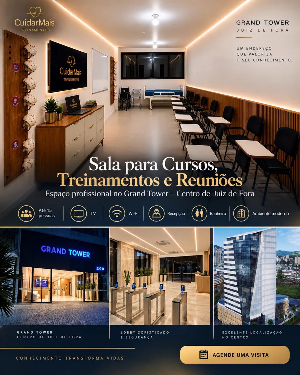 SALA PARA CURSOS, AULAS, TREINAMENTOS E REUNIÕES - CENTRO DE JUIZ DE FORA