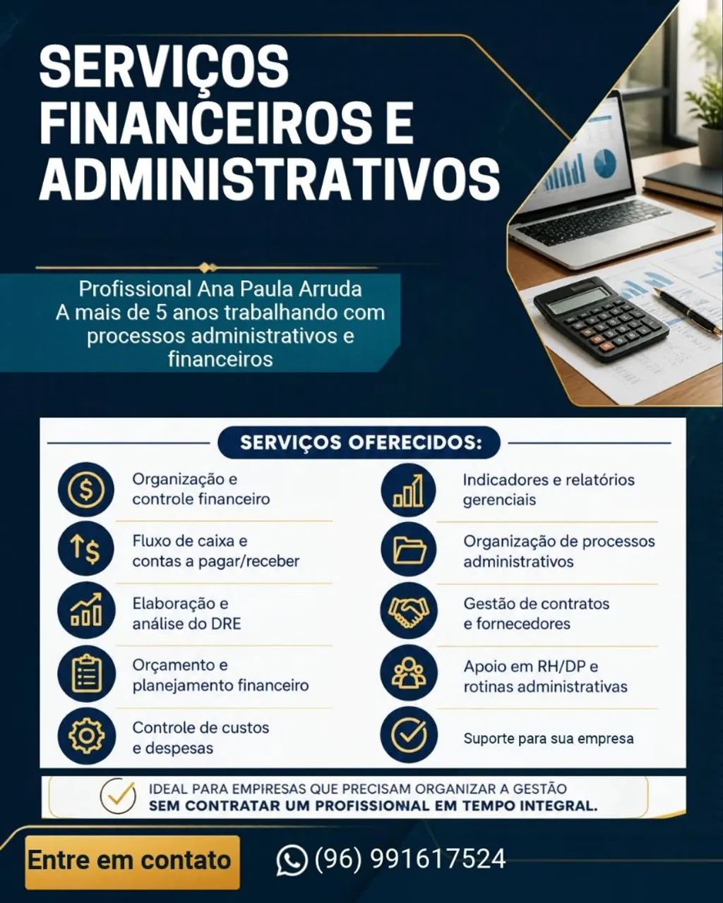Serviços administrativos e financeiros 