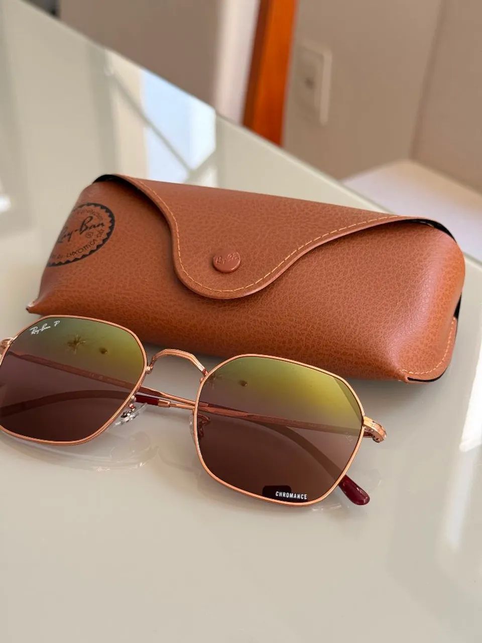 Ray Ban Jim Chromance Ouro rosado - Foto 3