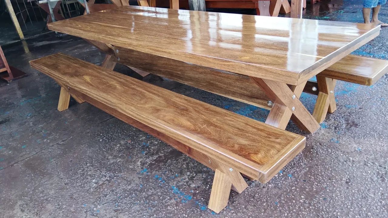 Mesa grande com dois bancos 3.00 de comprimento  - Foto 3