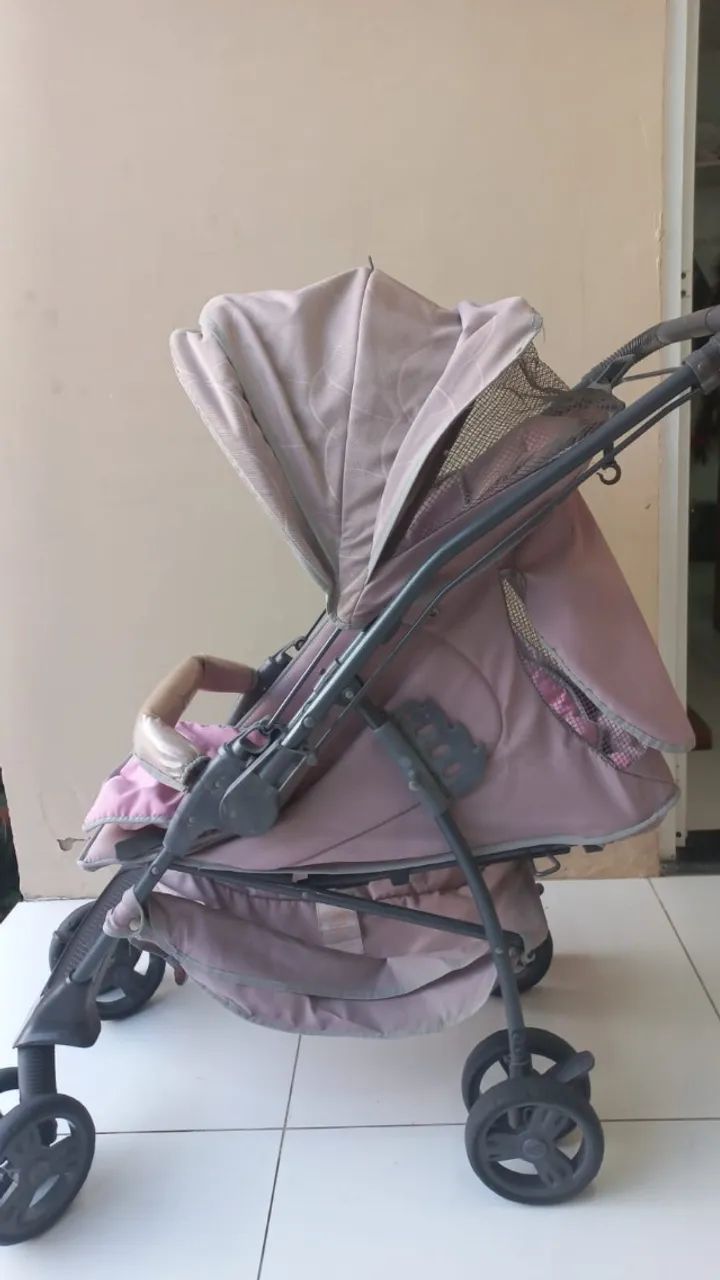 CARRINHO DE BEBE GALZERANO - COR DE ROSA E LILÁS - Foto 4