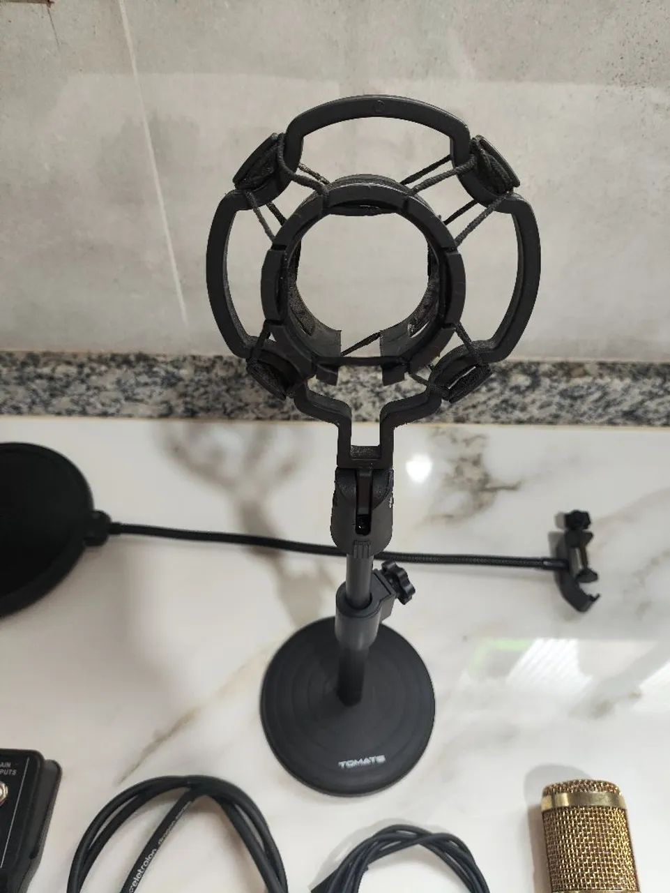 Microfone BM800 + Mesa Q12 + Braço + Pop Filter - Foto 5