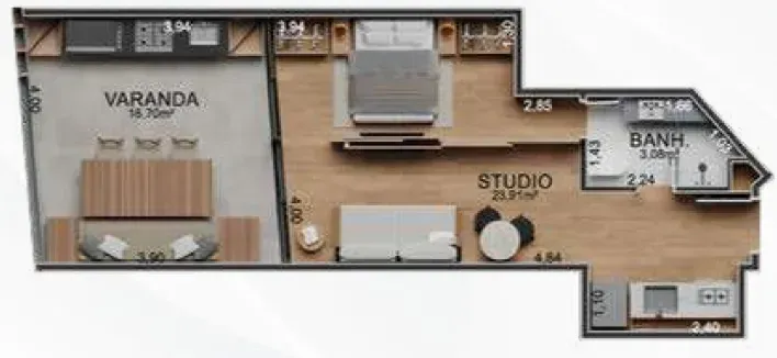 PLANTA 46m²