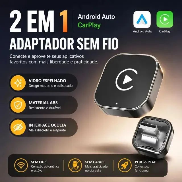  Adaptador CarPlay Sem Fio Wireless - Foto 4