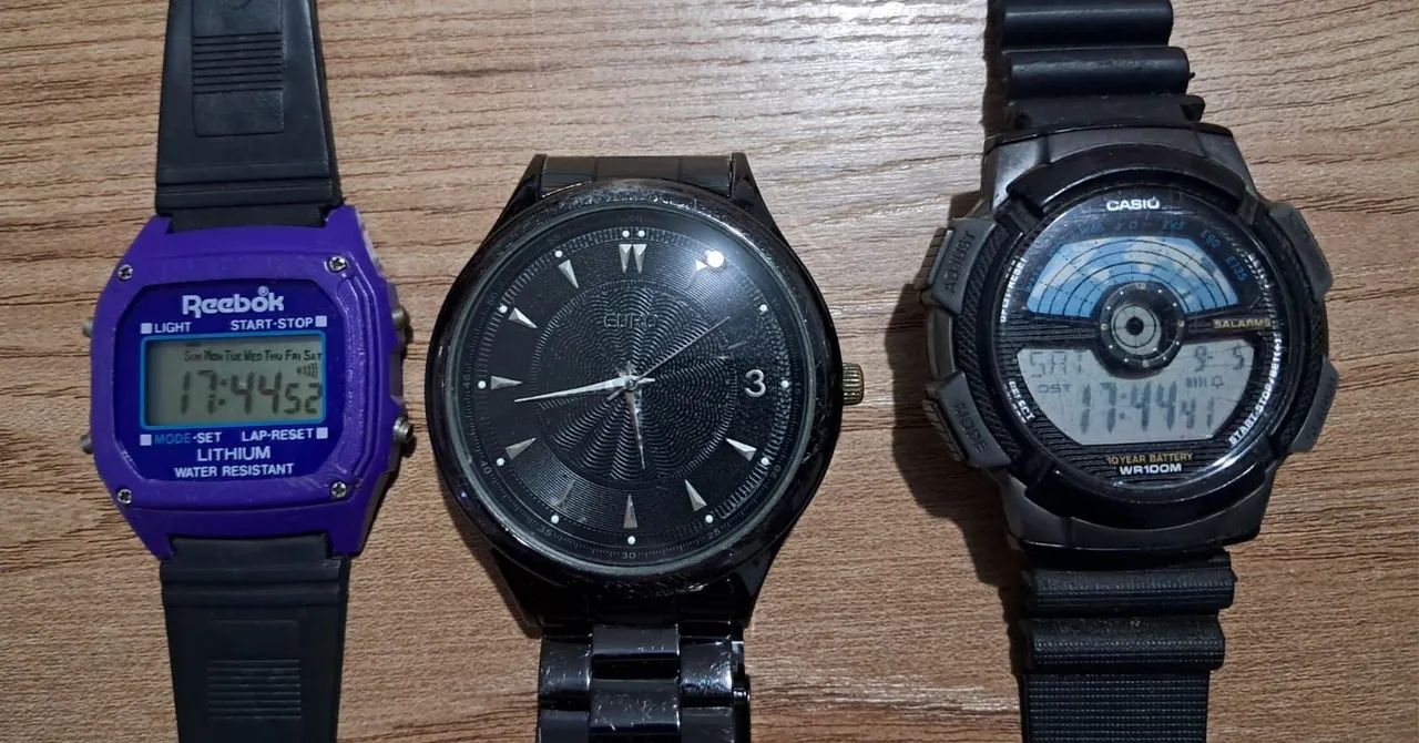 Lote 3 relogio Euro, Casio, Reebok - Foto 2