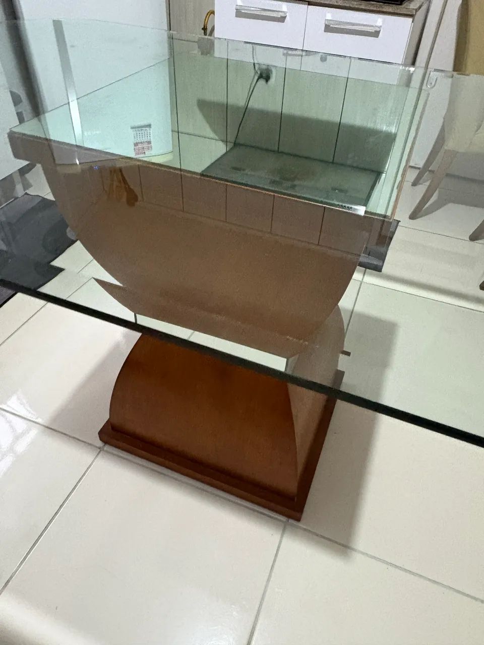 Mesa de Vidro e Madeira - Oportunidade  - Foto 5