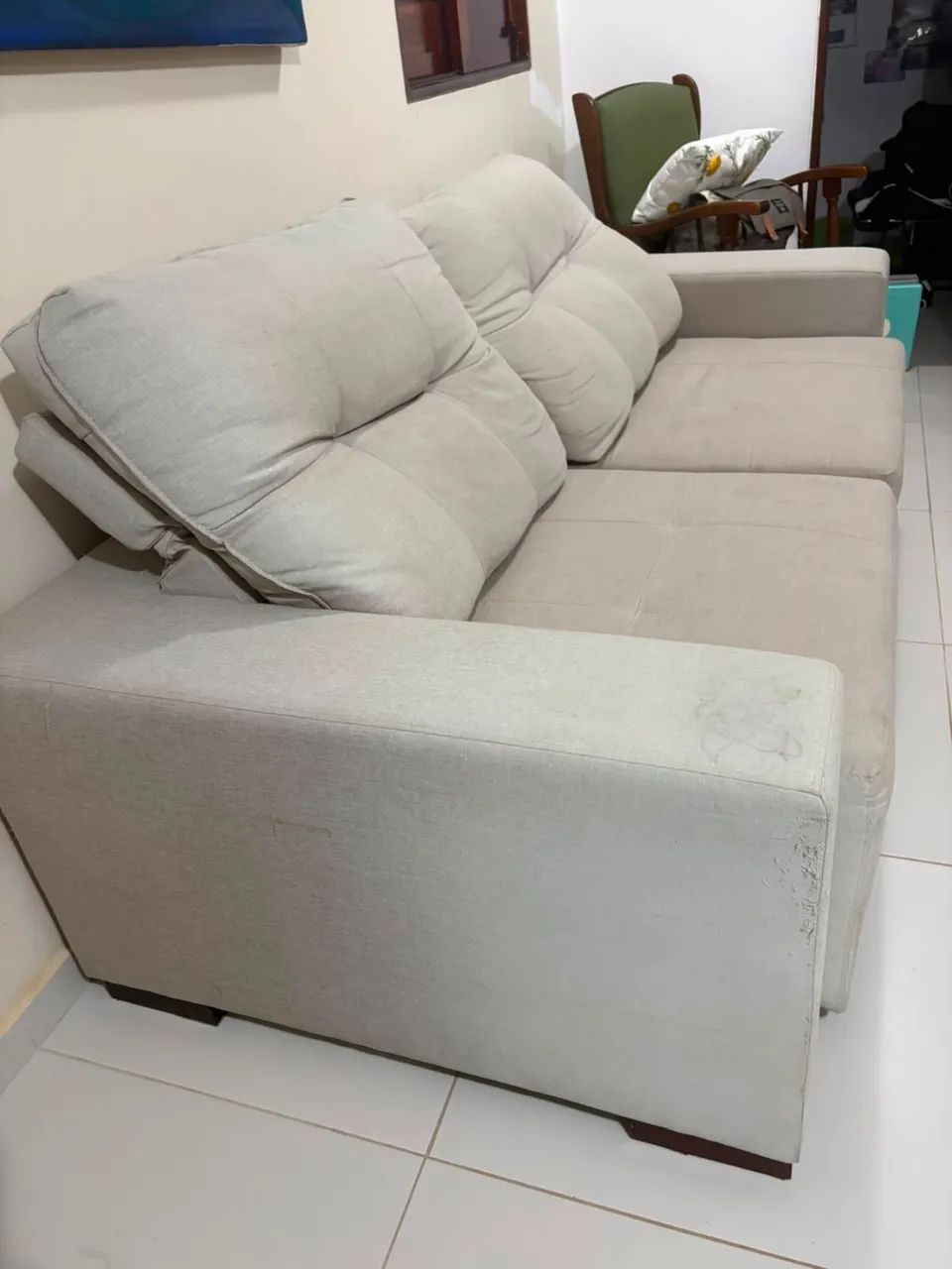 Sofá Retrátil e Reclinavel em Linho - Foto 4