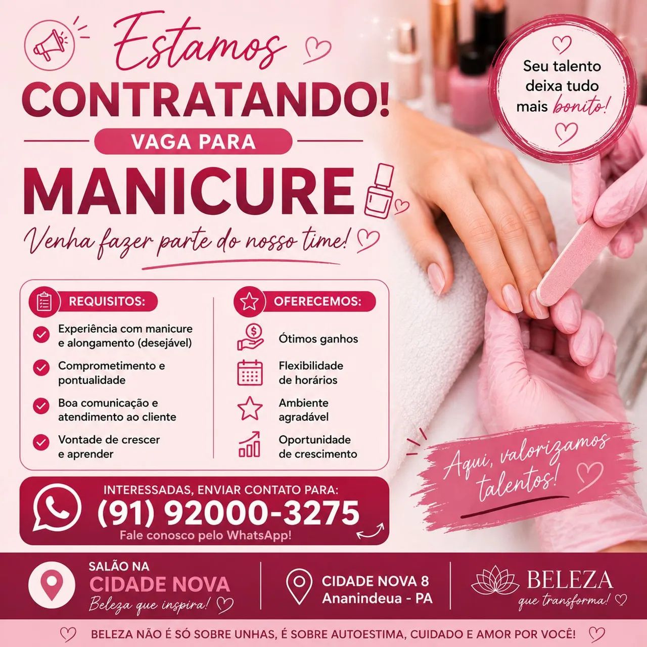 Vaga para Manicure 