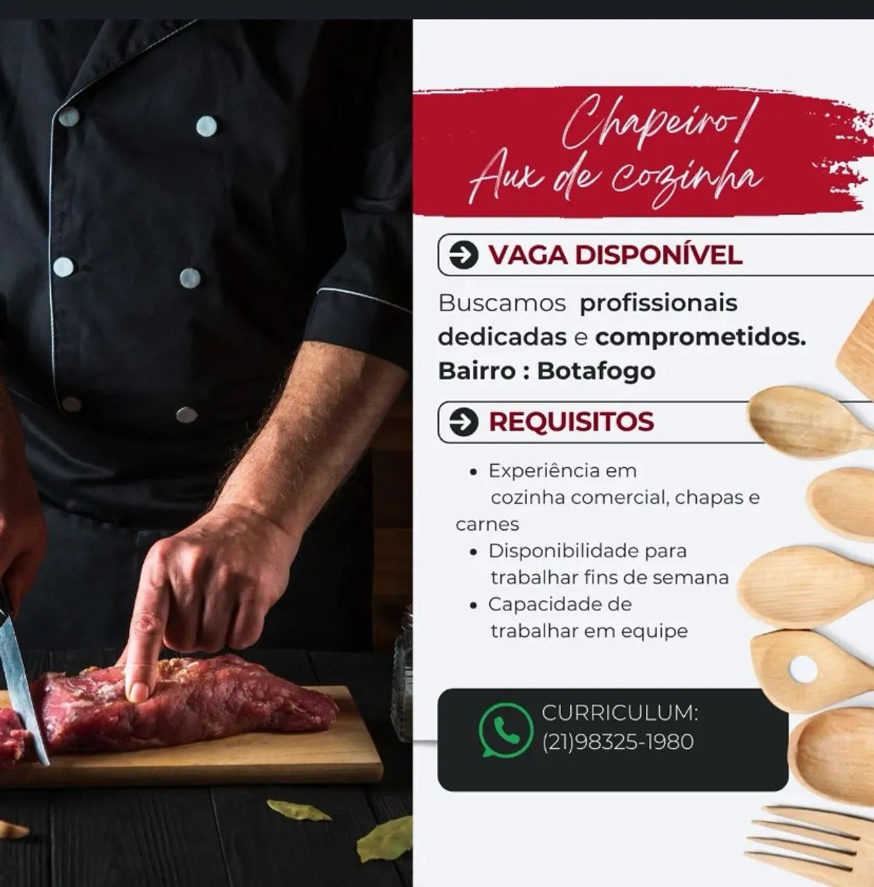 Chapeiro/ auxiliar de cozinha  - Foto 2