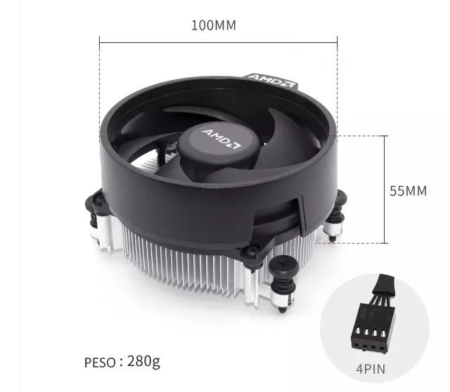 Cooler Am4 Amd Wraith Stealth Ryzen Novo - Foto 3