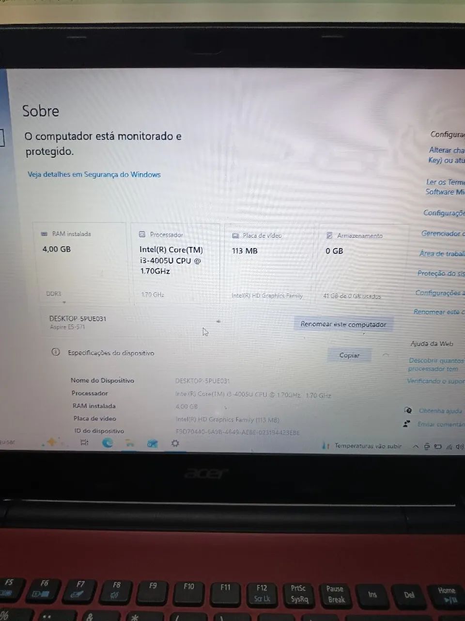 Notebook Acer i3 4 geração 4gb 500 HD - Foto 2