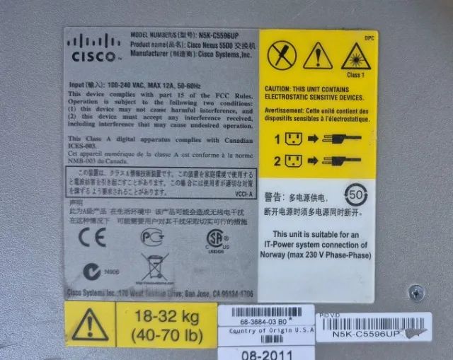 Switch Cisco Nexus N5K C5596UP 48 Port 10 GbE Sfp+ Layer3 - Foto 3