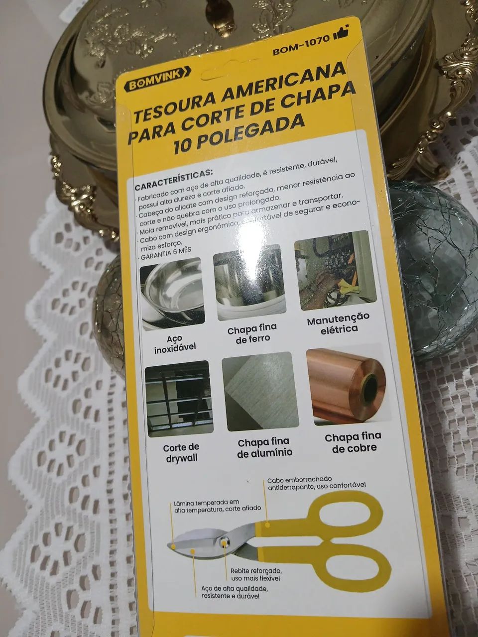 Tesoura Americana  para corte de chapa 10 polegadas Bomvink - Foto 2