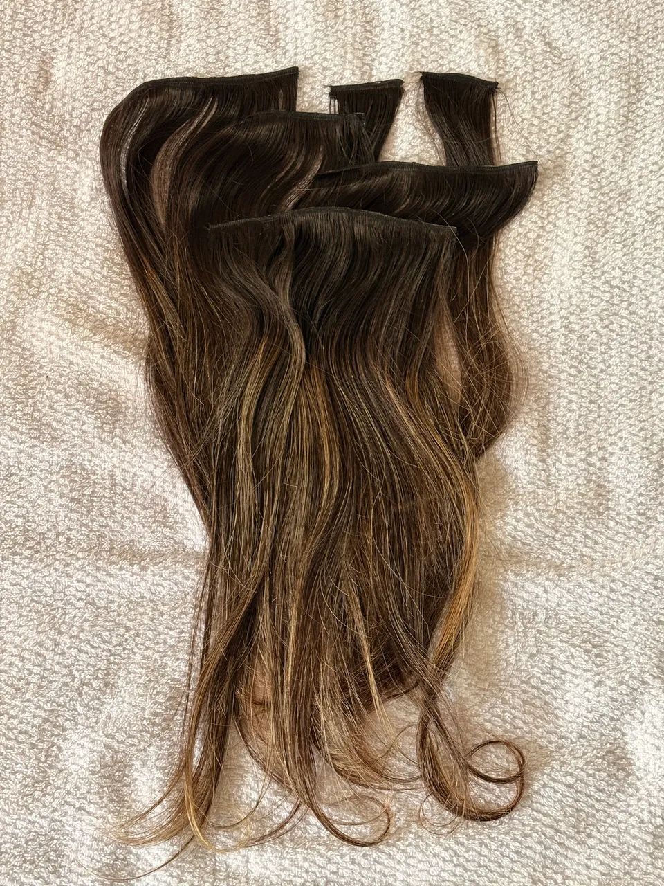Mega hair castanho claro com luzes 6 fitas
