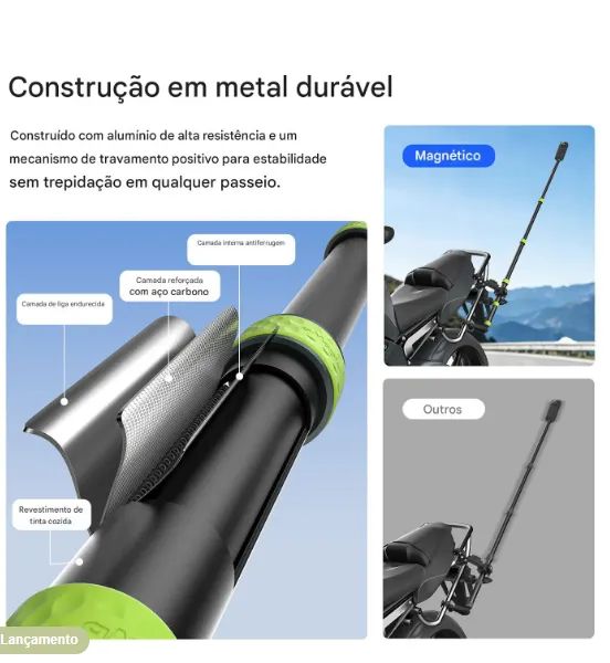 Bastão Selfie Stick Invisível para cameras 360 Reforçado Moto