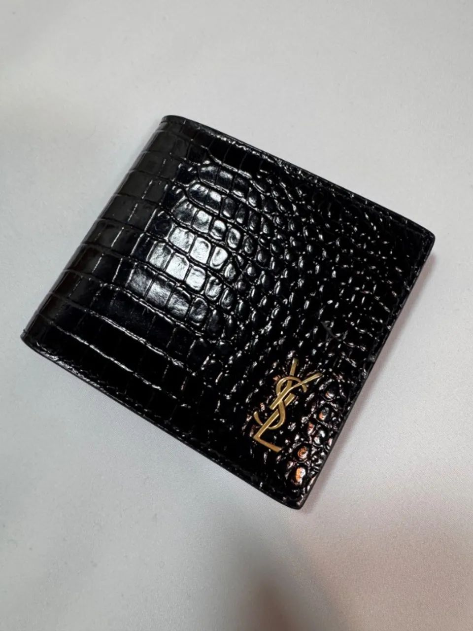 CARTEIRA YSL PRETA COURO VERNIZADO