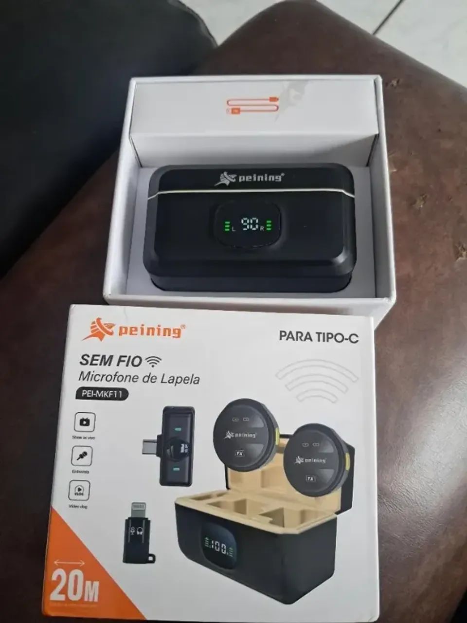 Microfone Lapela Sem Fio Tipo C Peining - Foto 2