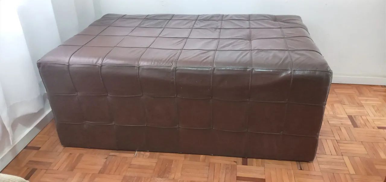 PUFF MARROM EM COURO LEGÍTIMO!... - Foto 4