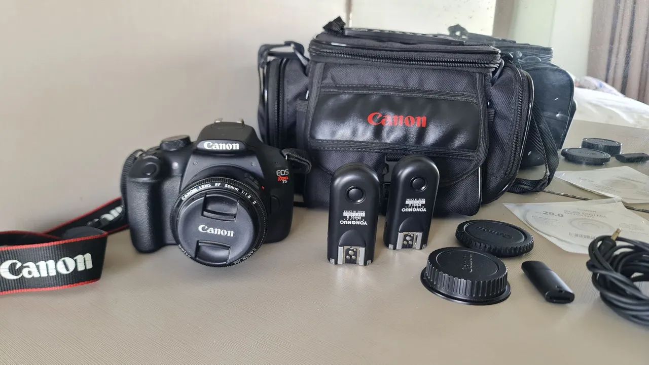 Câmera Canon EOS Rebel T5i Kit Completo - Excelente Estado - Foto 2
