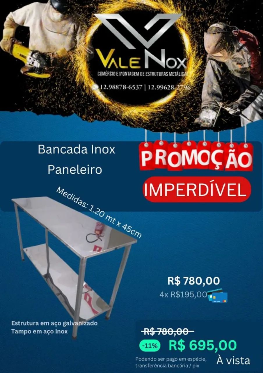 Mesa de aço inox 