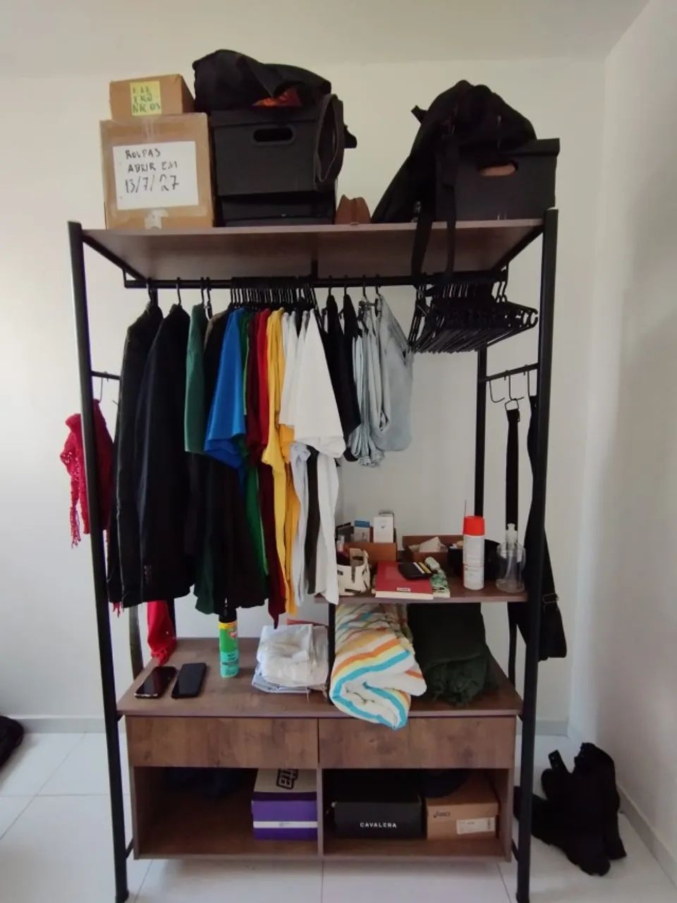 Guarda-Roupa Closet Modulado (Arara de Roupas) MDP e Aço