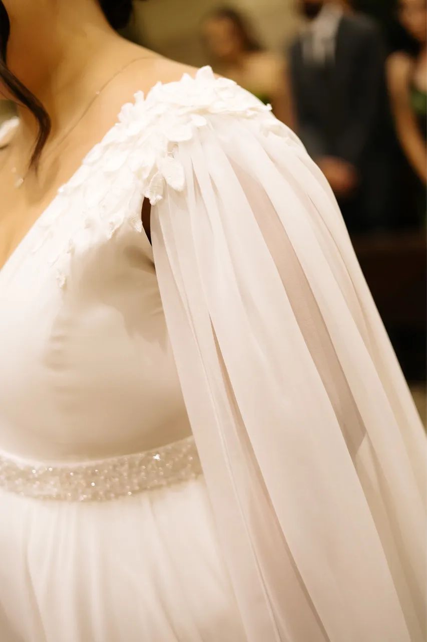 Vestido de noiva com capa  - Foto 2