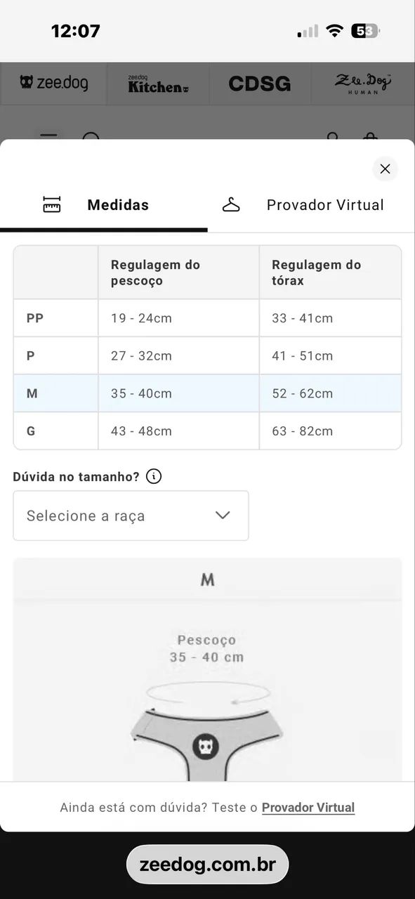 Peitoral Novo Zee Dog FARM