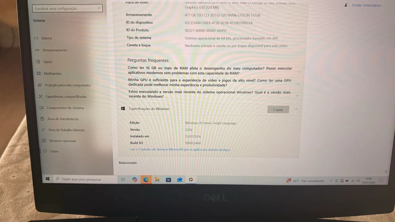 NOTEBOOK DELL G3 I7 32GB