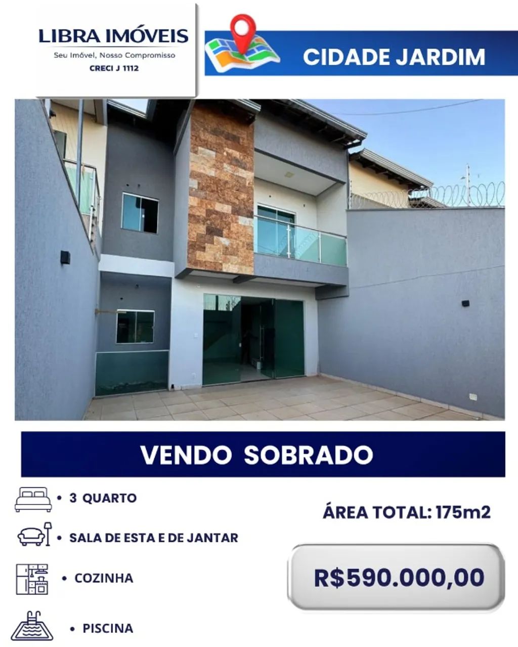 IMOBILIÁRIA LIBRA IMÓVEIS VENDE SOBRADO 