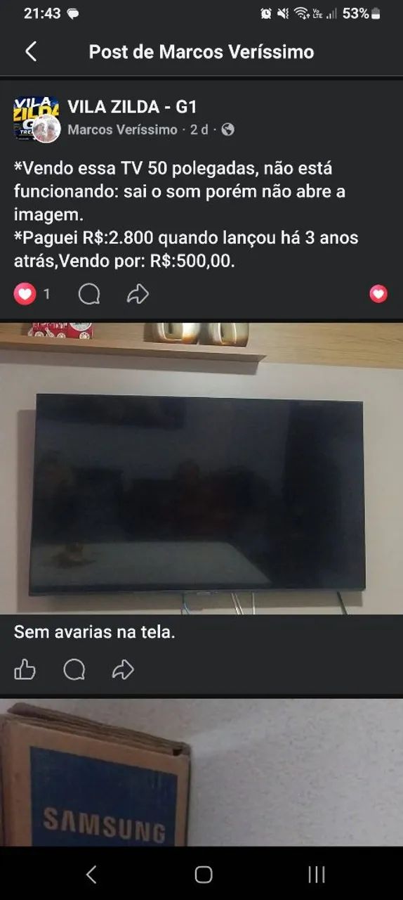 Tv 50 polegadas 