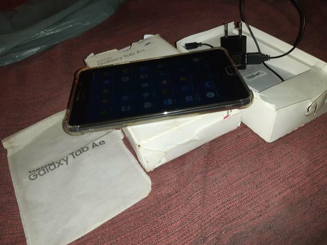 Tablet Samsung a6 na caixa com capa protetora e carregador - Foto 3