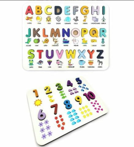 Alfabeto e Números Ilustrado - Brinquedo Educativo Pedagógico Montessori - Foto 2