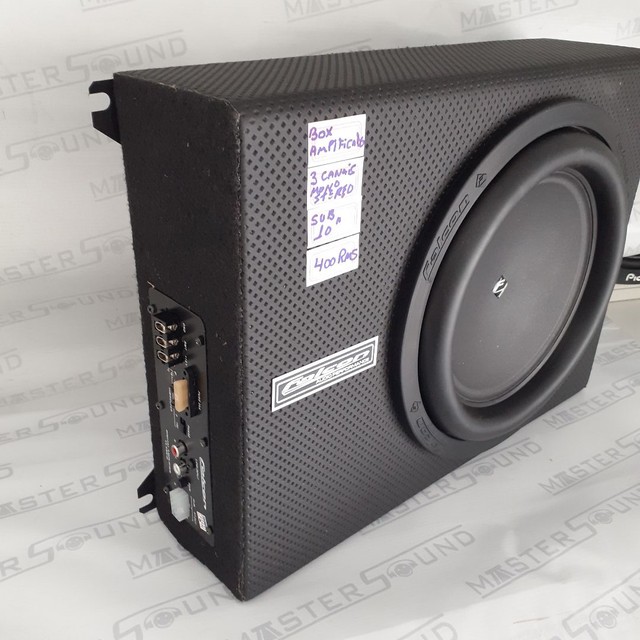 Box amplificado. C/ sub 10".Falcon. slin, 3 canais. 400RMS. Garantia. Novo. Instalado.  - Foto 3