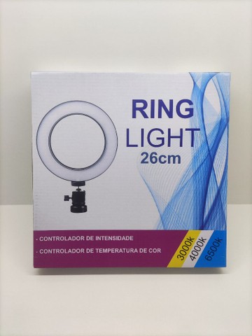 Ring Light 26cm 3 Tons com Tripé 2,10cm