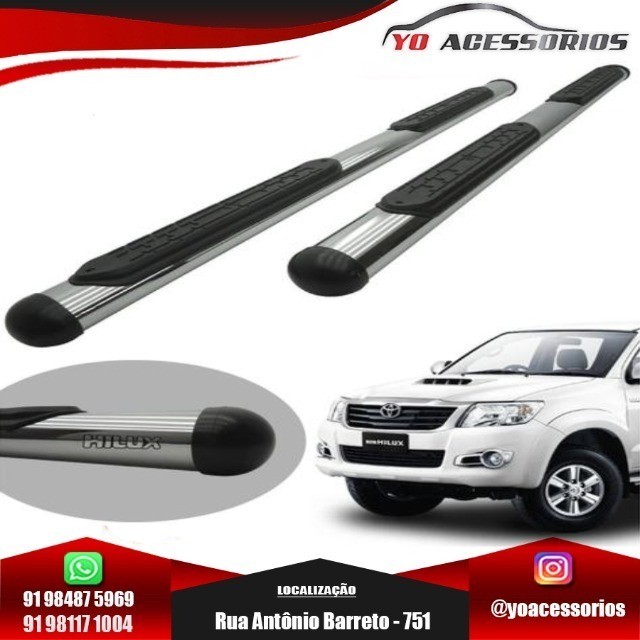 Estribo Lateral Cromado Hilux 2005 - 2015 Modelo Oval