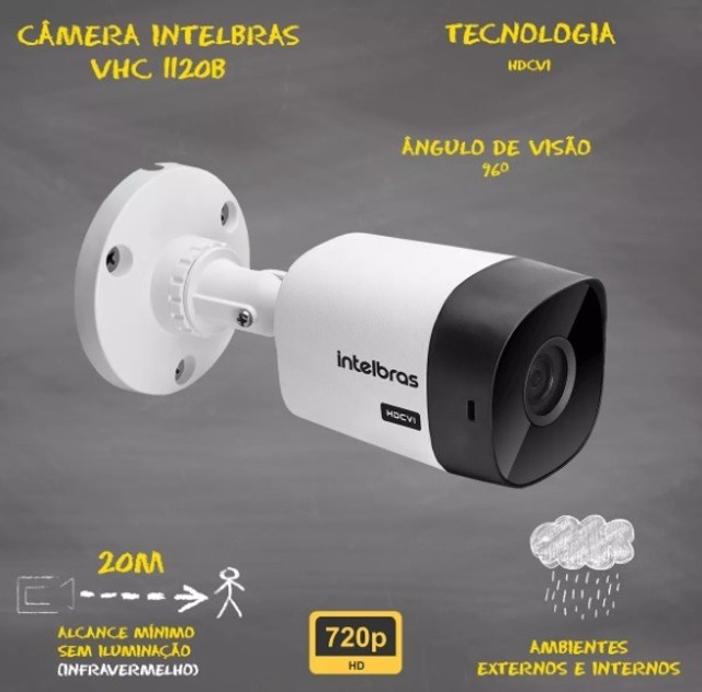 Kit Cftv 3 Câmeras Segurança Intelbras Residencial Mhdx 1004