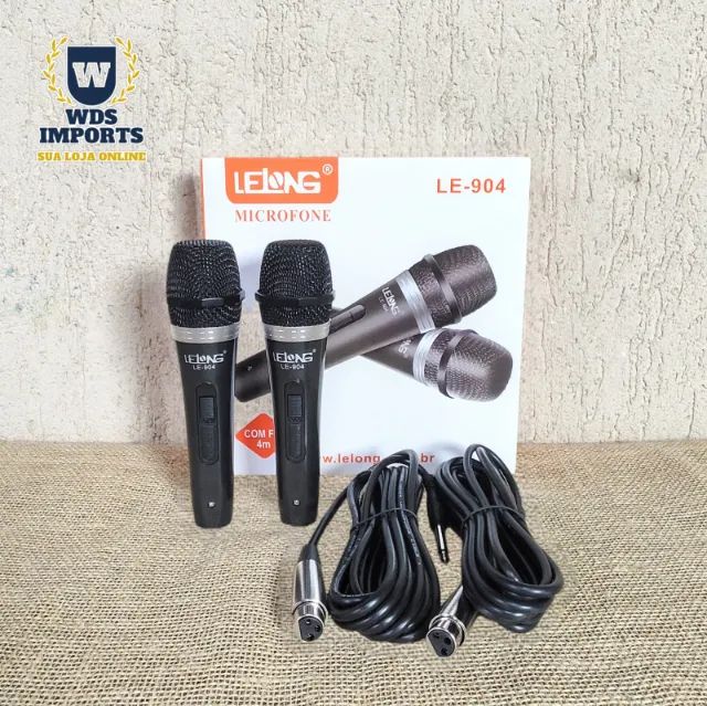 Microfone Duplo com Fio Profissional - Lelong - Foto 2
