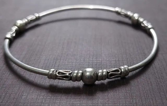 Pulseira bracelete prata Bali indiano 