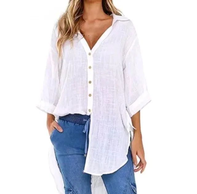 Camisa feminina branca  - Foto 3