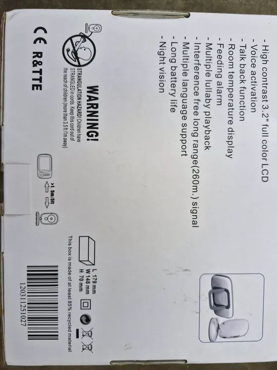 Monitor de Bebê com Câmera e Tela de colorida