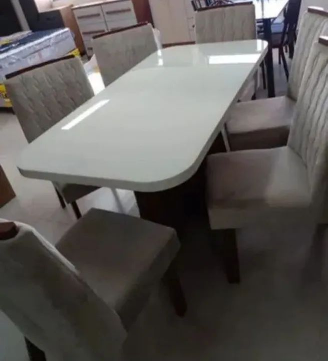 Mesa de Jantar  6 Cadeiras 100%MDF  BLACK 