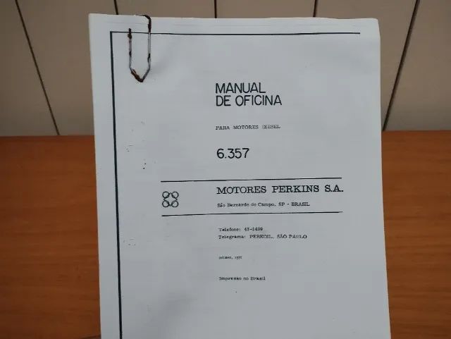 Manual motor Diesel Perkins 6357 de reparo e manutenção