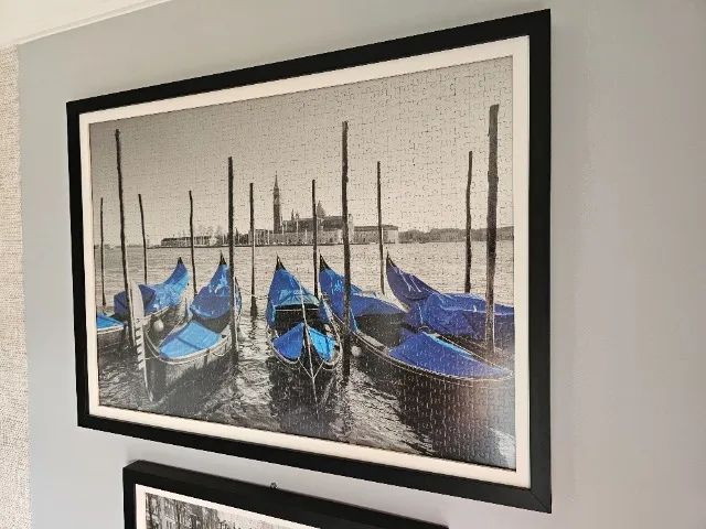 Quadro Puzzle Grow Gôndolas de Veneza 1000 Peças Com Moldura Premium e Vidro Fosco Anti Re - Foto 4