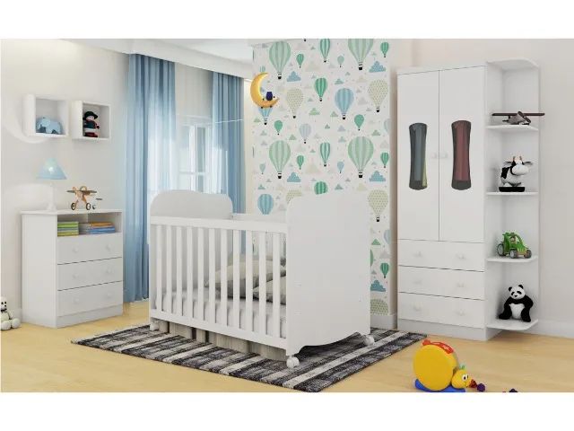 Quarto Infantil Perfeito: Berço Americano, Cômoda e Guarda-Roupa! - Foto 2