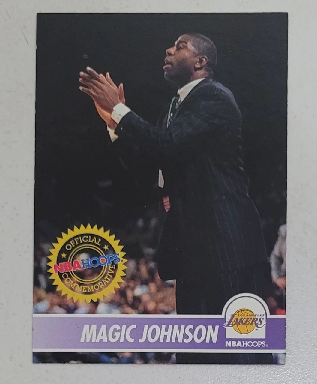 CARD NBA MAGIC JOHNSON LOS ANGELES LAKERS NBA HOOPS OFFICIAL COMEMORATIVE
