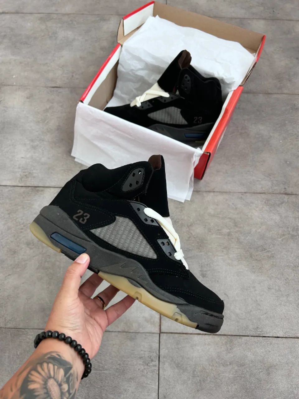 Nike Air Jordan 5 Retrô Preto Masculino Premium