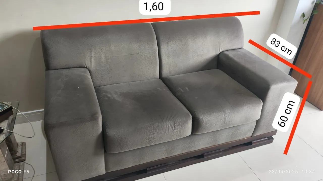 Sofá 2 lugares cinza